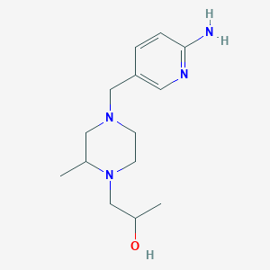 1-[4-[(6-Aminopyridin-3-yl)methyl]-2-methylpiperazin-1-yl]propan-2-ol