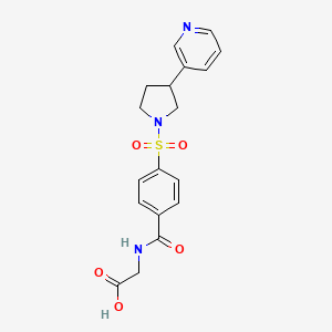 2-[[4-(3-Pyridin-3-ylpyrrolidin-1-yl)sulfonylbenzoyl]amino]acetic acid