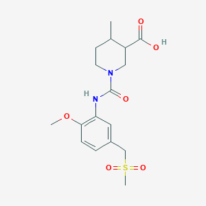 1-[[2-Methoxy-5-(methylsulfonylmethyl)phenyl]carbamoyl]-4-methylpiperidine-3-carboxylic acid