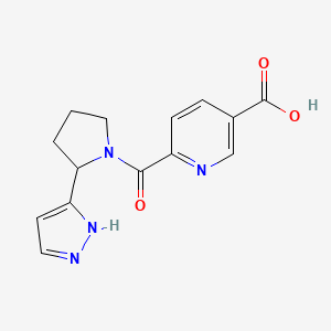 6-[2-(1H-pyrazol-5-yl)pyrrolidine-1-carbonyl]pyridine-3-carboxylic acid