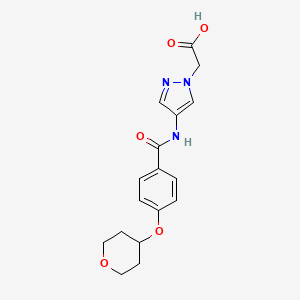 2-[4-[[4-(Oxan-4-yloxy)benzoyl]amino]pyrazol-1-yl]acetic acid