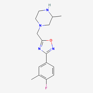 3-(4-Fluoro-3-methylphenyl)-5-[(3-methylpiperazin-1-yl)methyl]-1,2,4-oxadiazole