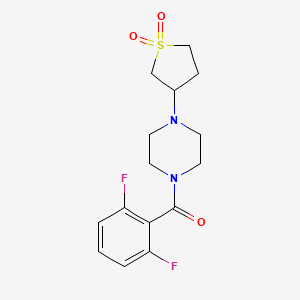 molecular formula C15H18F2N2O3S B7246251 (2,6-Difluorophenyl)-[4-(1,1-dioxothiolan-3-yl)piperazin-1-yl]methanone 