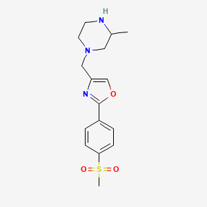 4-[(3-Methylpiperazin-1-yl)methyl]-2-(4-methylsulfonylphenyl)-1,3-oxazole