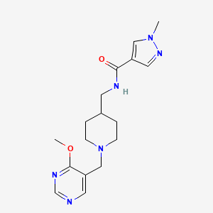 molecular formula C17H24N6O2 B7246269 N-[[1-[(4-methoxypyrimidin-5-yl)methyl]piperidin-4-yl]methyl]-1-methylpyrazole-4-carboxamide 