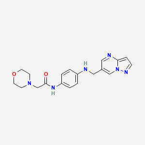 molecular formula C19H22N6O2 B7246273 2-morpholin-4-yl-N-[4-(pyrazolo[1,5-a]pyrimidin-6-ylmethylamino)phenyl]acetamide 