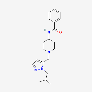 N-[1-[[2-(2-methylpropyl)pyrazol-3-yl]methyl]piperidin-4-yl]benzamide