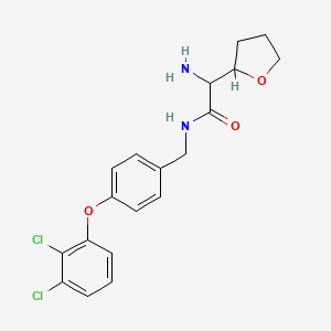 2-amino-N-[[4-(2,3-dichlorophenoxy)phenyl]methyl]-2-(oxolan-2-yl)acetamide