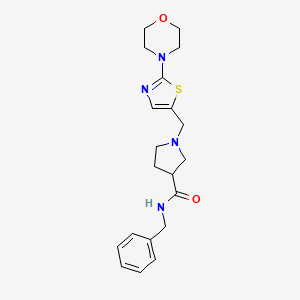 N-benzyl-1-[(2-morpholin-4-yl-1,3-thiazol-5-yl)methyl]pyrrolidine-3-carboxamide