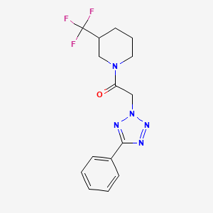 molecular formula C15H16F3N5O B7246294 2-(5-Phenyltetrazol-2-yl)-1-[3-(trifluoromethyl)piperidin-1-yl]ethanone 