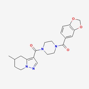 1,3-Benzodioxol-5-yl-[4-(5-methyl-4,5,6,7-tetrahydropyrazolo[1,5-a]pyridine-3-carbonyl)piperazin-1-yl]methanone