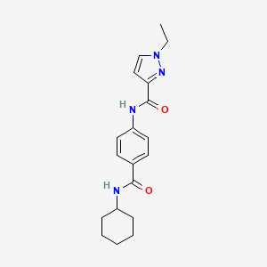 molecular formula C19H24N4O2 B7246343 N-[4-(cyclohexylcarbamoyl)phenyl]-1-ethylpyrazole-3-carboxamide 