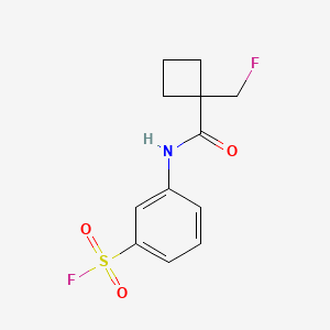 molecular formula C12H13F2NO3S B7246357 3-[1-(Fluoromethyl)cyclobutaneamido]benzene-1-sulfonyl fluoride 