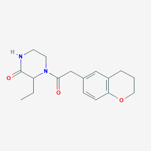 molecular formula C17H22N2O3 B7246362 4-[2-(3,4-dihydro-2H-chromen-6-yl)acetyl]-3-ethylpiperazin-2-one 