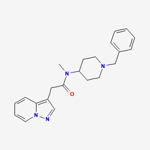 molecular formula C22H26N4O B7246374 N-(1-benzylpiperidin-4-yl)-N-methyl-2-pyrazolo[1,5-a]pyridin-3-ylacetamide 