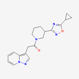 1-[3-(5-Cyclopropyl-1,2,4-oxadiazol-3-yl)piperidin-1-yl]-2-pyrazolo[1,5-a]pyridin-3-ylethanone