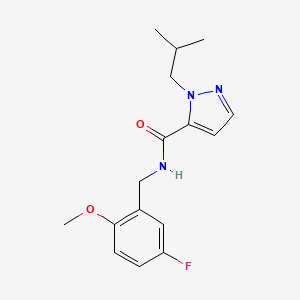 N-[(5-fluoro-2-methoxyphenyl)methyl]-2-(2-methylpropyl)pyrazole-3-carboxamide