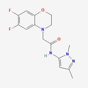 2-(6,7-difluoro-2,3-dihydro-1,4-benzoxazin-4-yl)-N-(2,5-dimethylpyrazol-3-yl)acetamide