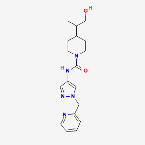 4-(1-hydroxypropan-2-yl)-N-[1-(pyridin-2-ylmethyl)pyrazol-4-yl]piperidine-1-carboxamide