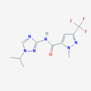 2-methyl-N-(1-propan-2-yl-1,2,4-triazol-3-yl)-5-(trifluoromethyl)pyrazole-3-carboxamide