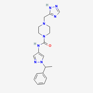 N-[1-(1-phenylethyl)pyrazol-4-yl]-4-(1H-1,2,4-triazol-5-ylmethyl)piperazine-1-carboxamide