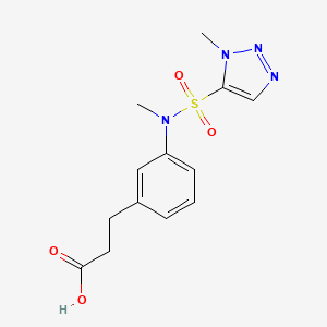 3-[3-[Methyl-(3-methyltriazol-4-yl)sulfonylamino]phenyl]propanoic acid