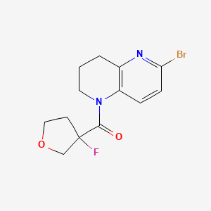 (6-bromo-3,4-dihydro-2H-1,5-naphthyridin-1-yl)-(3-fluorooxolan-3-yl)methanone