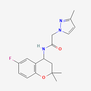 N-(6-fluoro-2,2-dimethyl-3,4-dihydrochromen-4-yl)-2-(3-methylpyrazol-1-yl)acetamide