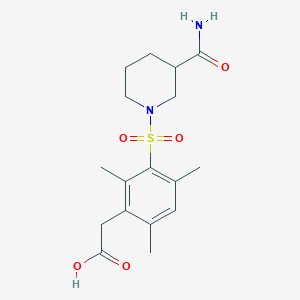 2-[3-(3-Carbamoylpiperidin-1-yl)sulfonyl-2,4,6-trimethylphenyl]acetic acid