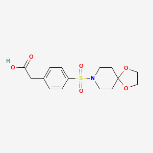 2-[4-(1,4-Dioxa-8-azaspiro[4.5]decan-8-ylsulfonyl)phenyl]acetic acid