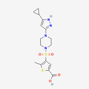 4-[4-(5-cyclopropyl-1H-pyrazol-3-yl)piperazin-1-yl]sulfonyl-5-methylthiophene-2-carboxylic acid