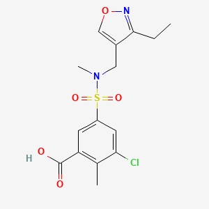 3-Chloro-5-[(3-ethyl-1,2-oxazol-4-yl)methyl-methylsulfamoyl]-2-methylbenzoic acid