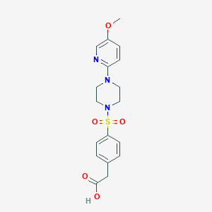 2-[4-[4-(5-Methoxypyridin-2-yl)piperazin-1-yl]sulfonylphenyl]acetic acid