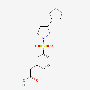 2-[3-(3-Cyclopentylpyrrolidin-1-yl)sulfonylphenyl]acetic acid