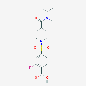 2-Fluoro-4-[4-[methyl(propan-2-yl)carbamoyl]piperidin-1-yl]sulfonylbenzoic acid