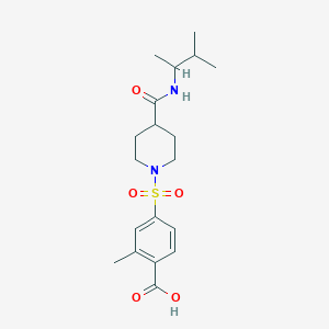 2-Methyl-4-[4-(3-methylbutan-2-ylcarbamoyl)piperidin-1-yl]sulfonylbenzoic acid