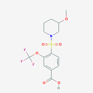 4-(3-Methoxypiperidin-1-yl)sulfonyl-3-(trifluoromethoxy)benzoic acid