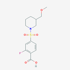 2-Fluoro-4-[3-(methoxymethyl)piperidin-1-yl]sulfonylbenzoic acid