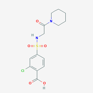 2-Chloro-4-[(2-oxo-2-piperidin-1-ylethyl)sulfamoyl]benzoic acid