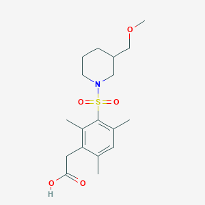 2-[3-[3-(Methoxymethyl)piperidin-1-yl]sulfonyl-2,4,6-trimethylphenyl]acetic acid