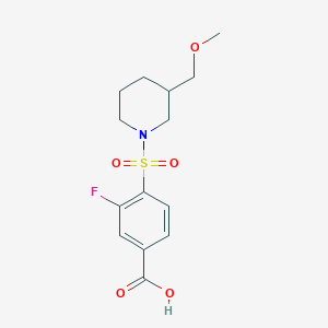 3-Fluoro-4-[3-(methoxymethyl)piperidin-1-yl]sulfonylbenzoic acid