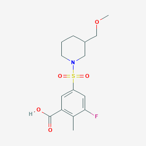 3-Fluoro-5-[3-(methoxymethyl)piperidin-1-yl]sulfonyl-2-methylbenzoic acid