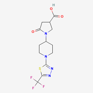 5-Oxo-1-[1-[5-(trifluoromethyl)-1,3,4-thiadiazol-2-yl]piperidin-4-yl]pyrrolidine-3-carboxylic acid