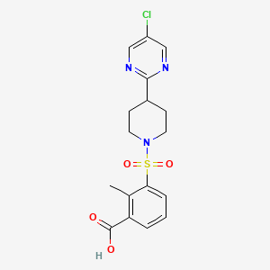 3-[4-(5-Chloropyrimidin-2-yl)piperidin-1-yl]sulfonyl-2-methylbenzoic acid