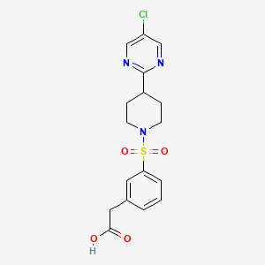 2-[3-[4-(5-Chloropyrimidin-2-yl)piperidin-1-yl]sulfonylphenyl]acetic acid