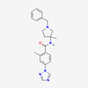 N-(1-benzyl-3-methylpyrrolidin-3-yl)-2-methyl-4-(1,2,4-triazol-1-yl)benzamide