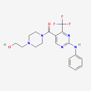 [2-Anilino-4-(trifluoromethyl)pyrimidin-5-yl]-[4-(2-hydroxyethyl)piperazin-1-yl]methanone