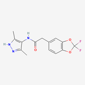 2-(2,2-difluoro-1,3-benzodioxol-5-yl)-N-(3,5-dimethyl-1H-pyrazol-4-yl)acetamide