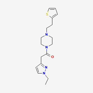 2-(1-Ethylpyrazol-3-yl)-1-[4-(2-thiophen-2-ylethyl)piperazin-1-yl]ethanone