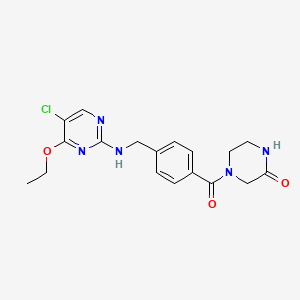 4-[4-[[(5-Chloro-4-ethoxypyrimidin-2-yl)amino]methyl]benzoyl]piperazin-2-one